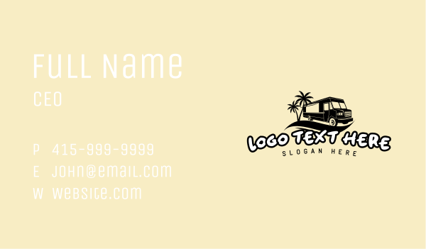 Food Truck Beach Business Card Design Image Preview