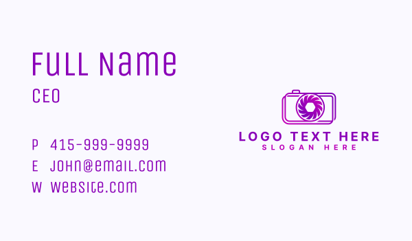 Camera Photography Studio Business Card Design Image Preview