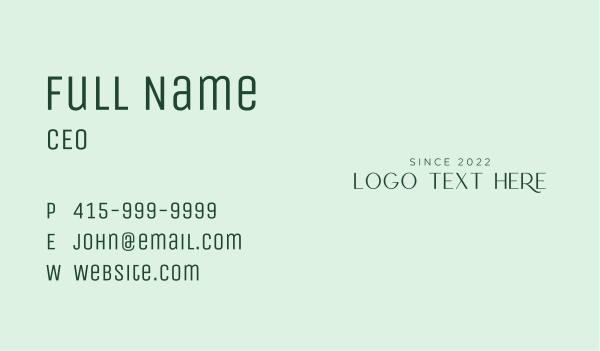 Natural Spa Wordmark Business Card Design Image Preview