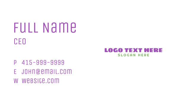 Playful Cute Wordmark Business Card Design Image Preview