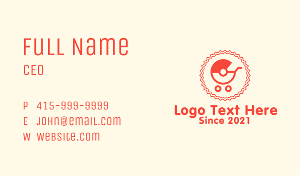 Cute Baby Stroller  Business Card Design Image Preview