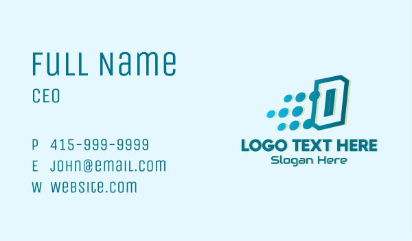 Modern Tech Number 0 Business Card Design Image Preview