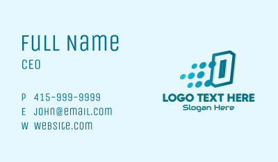 Modern Tech Number 0 Business Card Image Preview