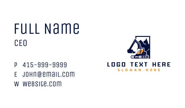 Machinery Engineering Backhoe  Business Card Design Image Preview
