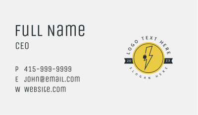 Lightning Electric Power Business Card Image Preview