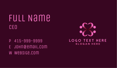 Heart Ribbon Community Business Card Image Preview