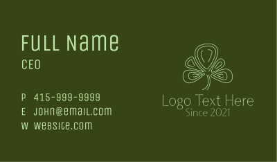 Minimalist Clover Leaf  Business Card Image Preview