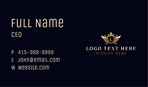 Wing Crown Sheild Business Card Design Image Preview