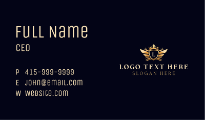 Wing Crown Sheild Business Card Image Preview