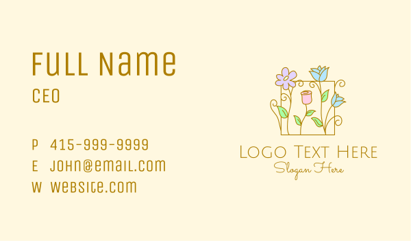 Minimalist Floral  Business Card Design Image Preview