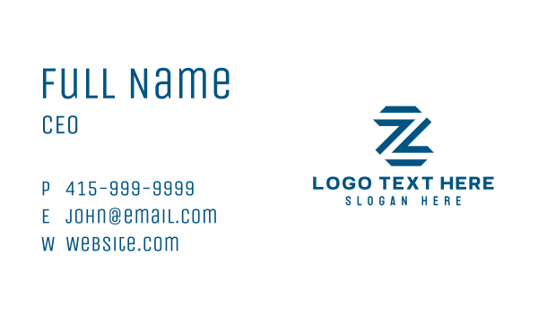 Blue Letter Z  Business Card Design Image Preview