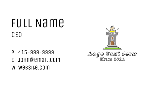 Kid Castle Daycare Business Card Design Image Preview