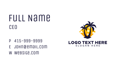 Summer Palm Tree Island Business Card Image Preview