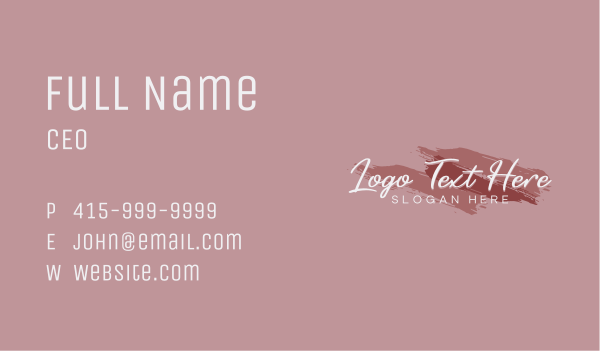 Feminine Cursive Wordmark Business Card Design Image Preview