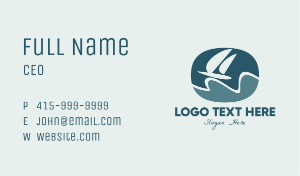 Sailing Yacht Badge Business Card Design Image Preview