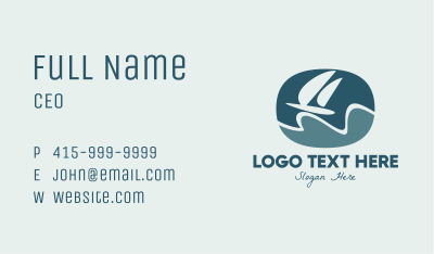 Sailing Yacht Badge Business Card Image Preview