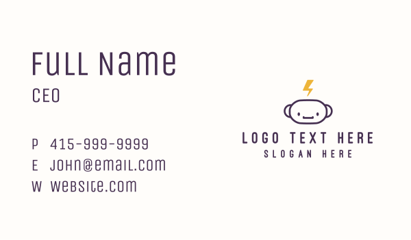 Robot Lightning Toy Business Card Design Image Preview