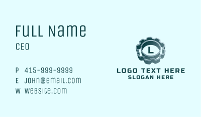 Mechanical Gear Cog Letter Business Card Image Preview