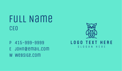 Blue Owl Mascot Business Card Image Preview