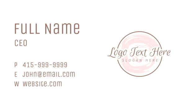 Round Script Watercolor Business Card Design Image Preview