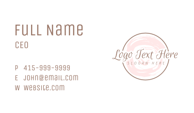 Round Script Watercolor Business Card Image Preview