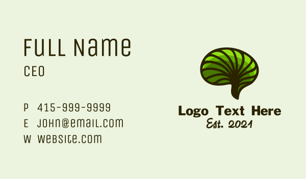 Green Healthy Brain  Business Card Design Image Preview