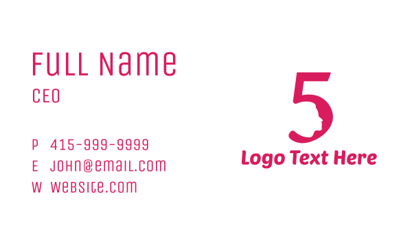 Number 5 Salon Face Business Card Design Image Preview