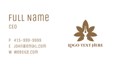 Brown Cannabis Pen Business Card Image Preview