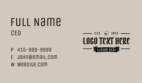 Gothic Skull Bar  Business Card Design Image Preview