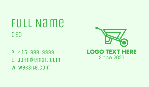 Eco Gardening Cart  Business Card Design Image Preview