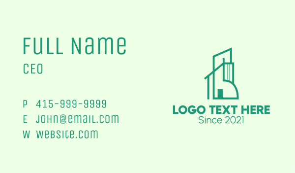 Green Modern Apartment Business Card Design Image Preview