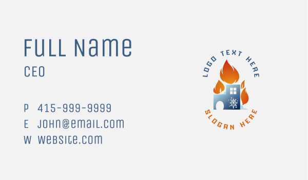 Cooling Flame House Business Card Design Image Preview