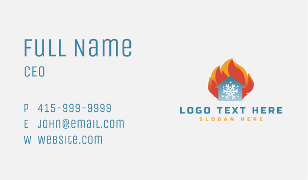 Fire Snowflake House Business Card Design Image Preview