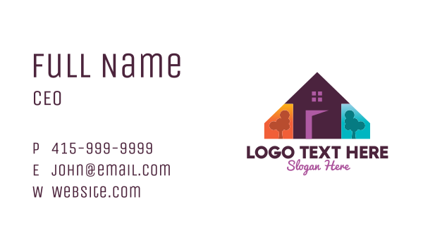 Colorful Family Home  Business Card Design Image Preview