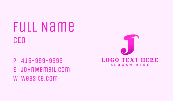 Feminine Stylish Letter J Business Card Design Image Preview