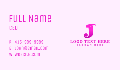Feminine Stylish Letter J Business Card Image Preview