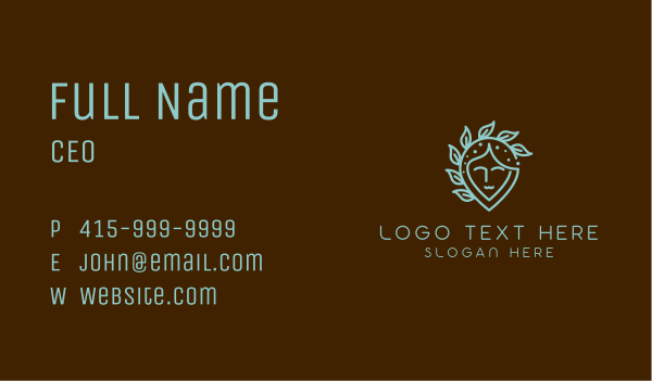 Eco Woman Face Business Card Design Image Preview