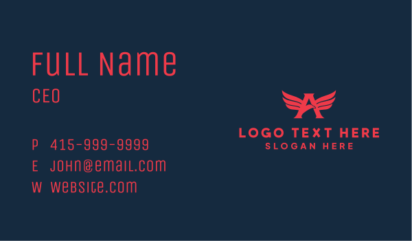 Falcon Aviation Letter A Business Card Design Image Preview