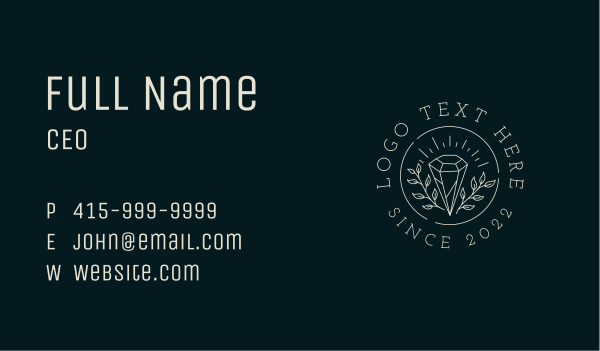 Wreath Crystal Gemstone  Business Card Design Image Preview