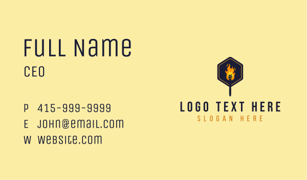 Fire Torch Light Business Card Design Image Preview