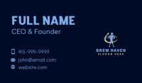 Star Orbit Leadership Man Business Card Design