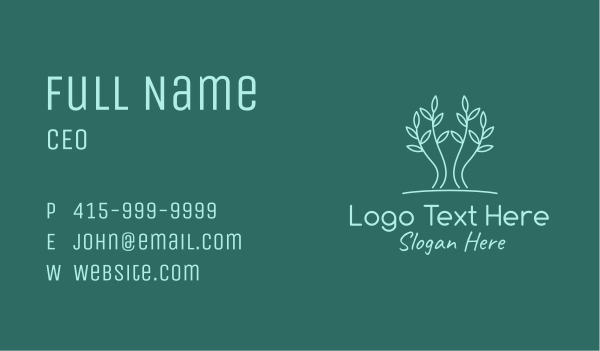 Simple Tree Plant Business Card Design Image Preview