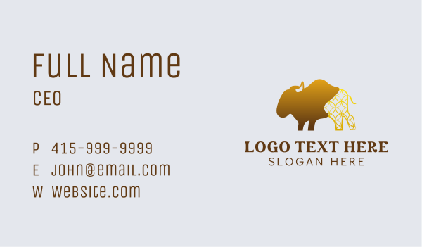 Golden Bison Ranch Business Card Design Image Preview