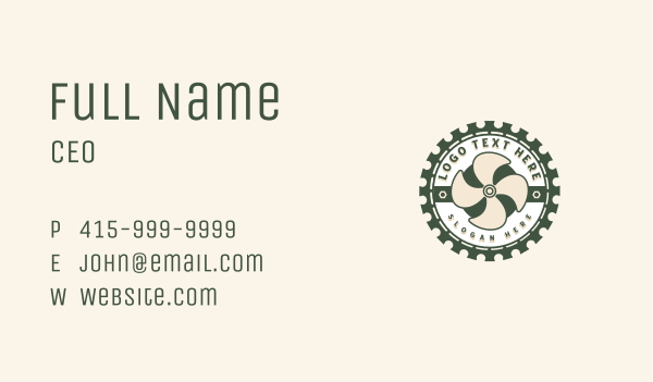 Industrial Turbine Propeller Business Card Design Image Preview