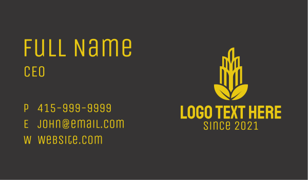 Golden Leaf Tower  Business Card Design Image Preview