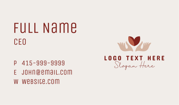 Simple Heart Volunteer Foundation Business Card Design Image Preview