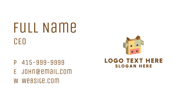 3D Cow Head  Business Card Design Image Preview