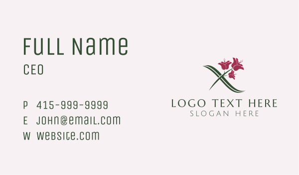 Garden Flower Letter X Business Card Design Image Preview