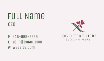 Garden Flower Letter X Business Card Image Preview