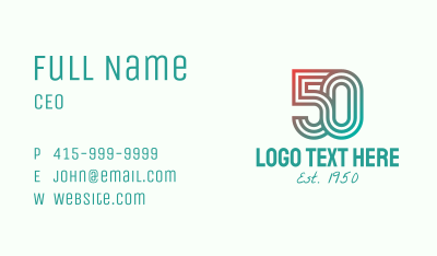 Gradient Retro 50s Business Card Image Preview